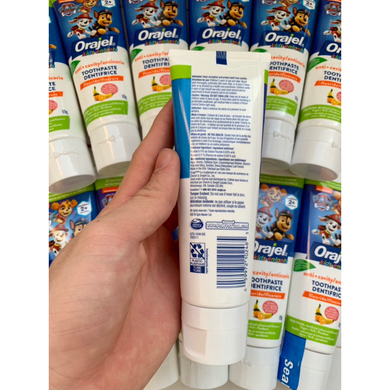 Kem Đánh Răng Orajel Kids Paw Patrol Fluoride Toothpaste của Canada - 119g