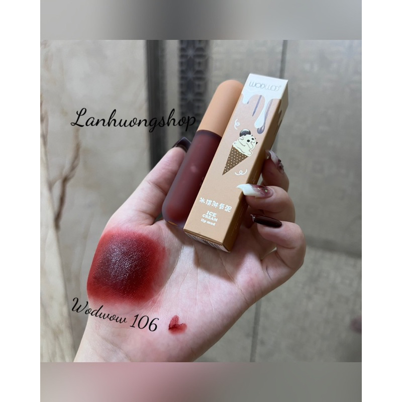 Son Wodwod Ice Cream Chất son mịn màu dupe a12,bibia