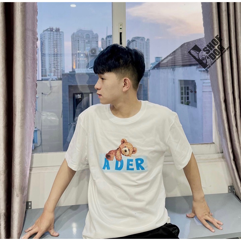 Áo ADER gấu trắng đen nam nữ cơ bản Hàn Quốc