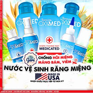 Bộ sưu tập TropiClean Oxymed cho Chó Mèo hỗ trợ giảm kích ứng nấm ngứa da nhạy cảm thiên nhiên an toàn lành tính