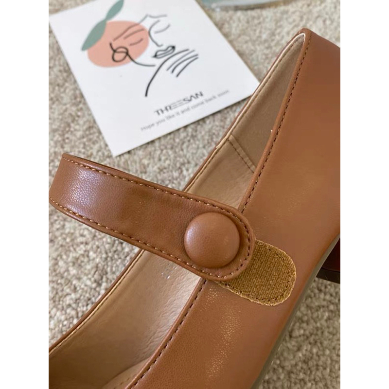 Giày Da Mịn Trơn Vintage