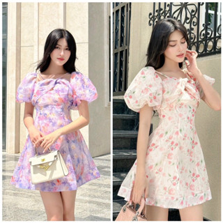 Đầm xoè hoa nhí cổ kiểu phong cách Hàn Quốc-hang thiết kế