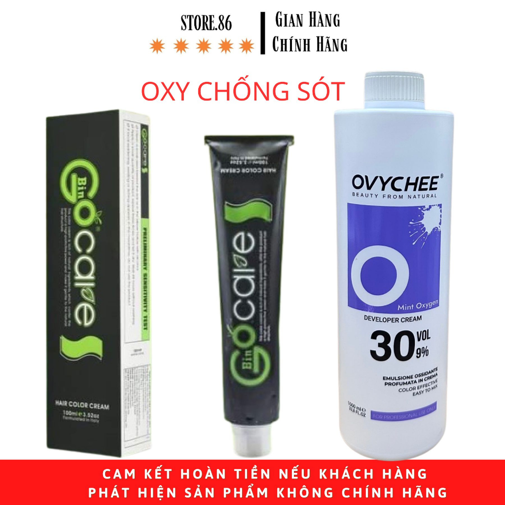 Màu nhuộm tóc Bingo care lên màu chuẩn tone mềm mượt không hại tóc hàng chính hãng công ty chính hãng full mã
