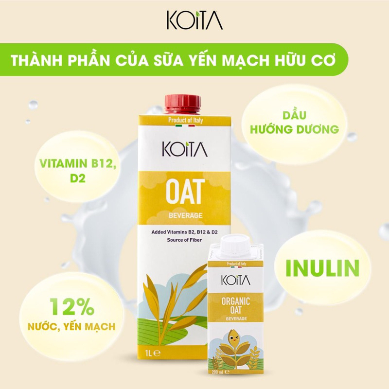 Sữa Yến Mạch hữu cơ Koita 200ml
