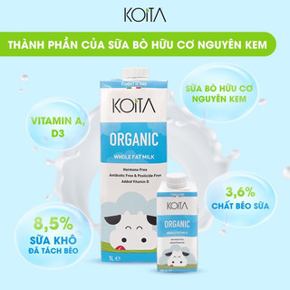 Sữa bò hữu cơ nguyên kem Koita 1L