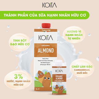 (Hàng có sẵn) Sữa hạnh nhân hữu cơ Koita 1L