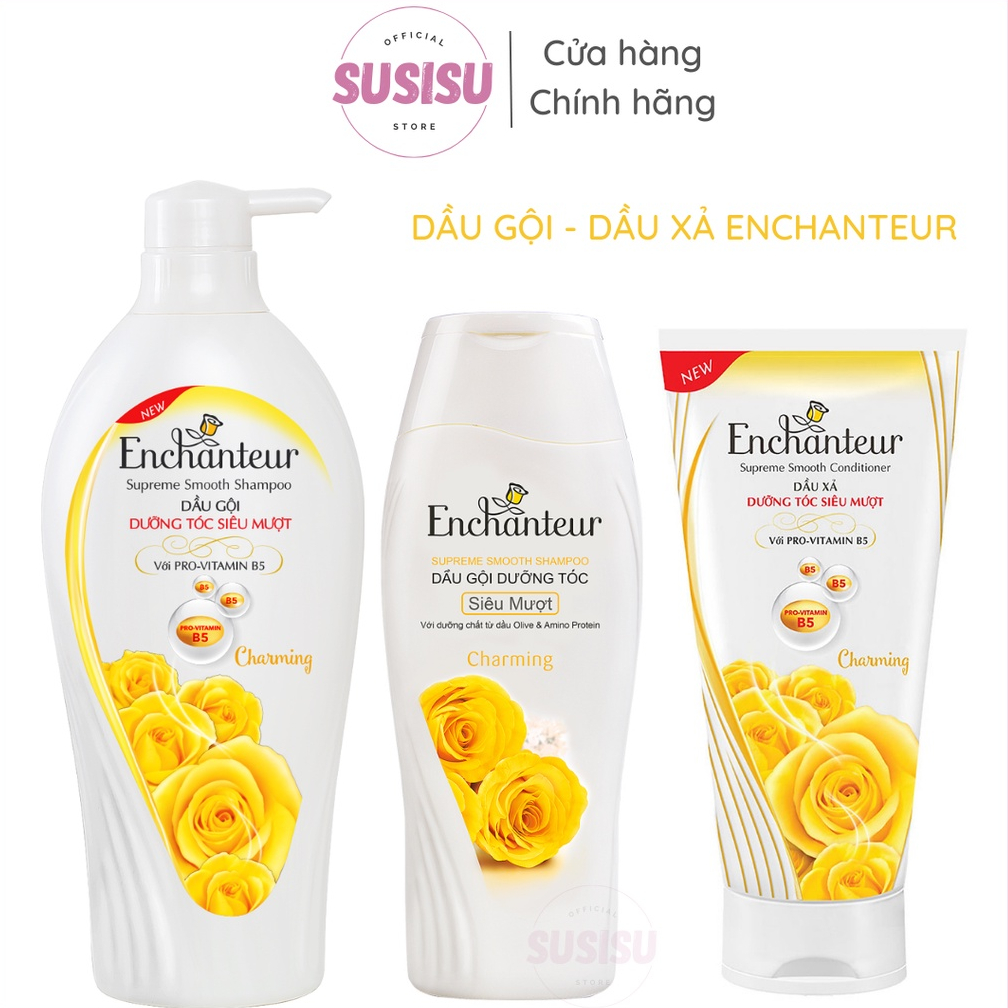 Dầu gội hương thơm nước hoa Enchanteur Charming Dưỡng Tóc Siêu Mượt 180g - 650g