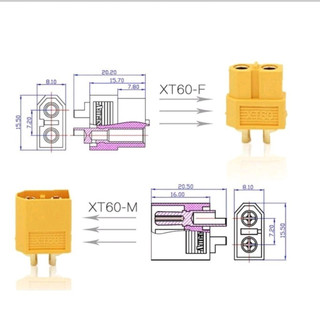 Cặp đầu cắm jack (rắc, giắc) jack XT60 đực và cái (ES011C, ES011D)