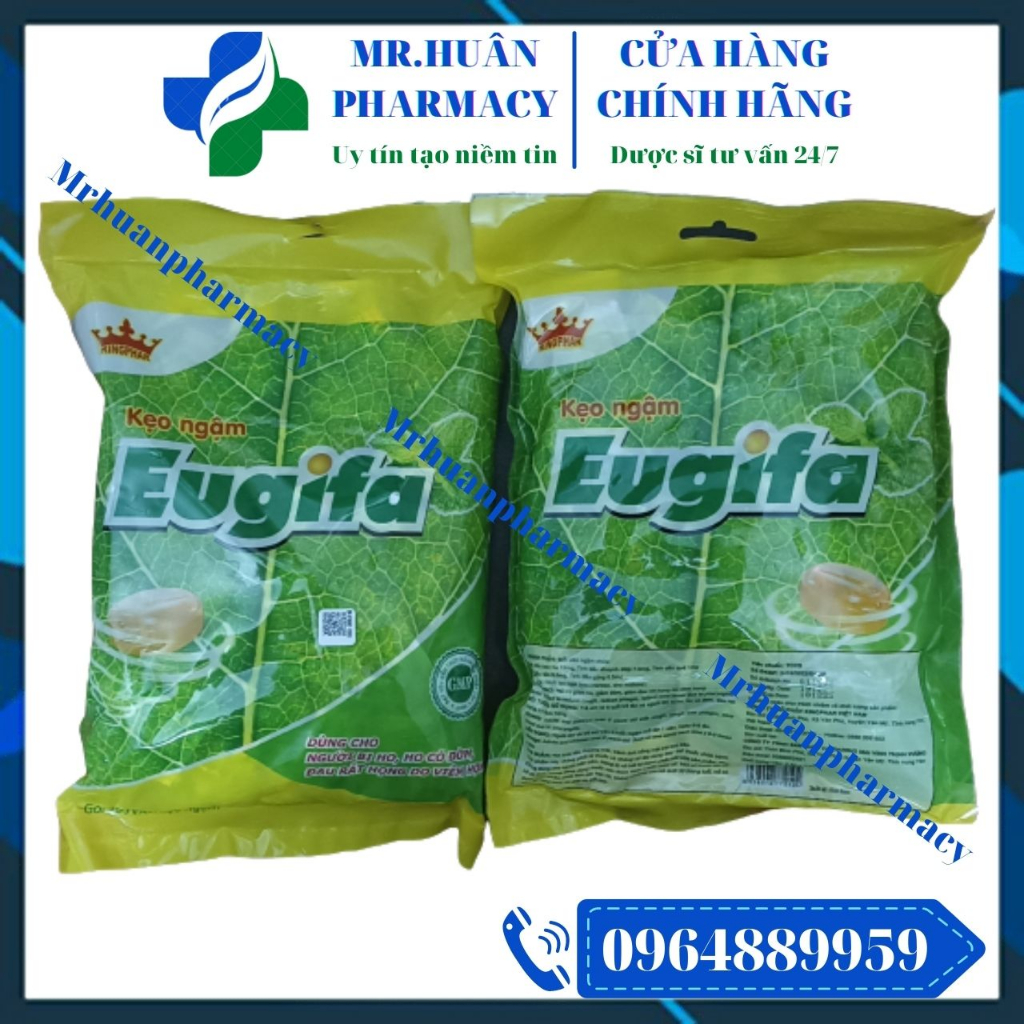 Kẹo Ngậm Eugifa Kingphar  - Dùng cho người bị ho, ho có đờm, đau rát họng do viêm họng