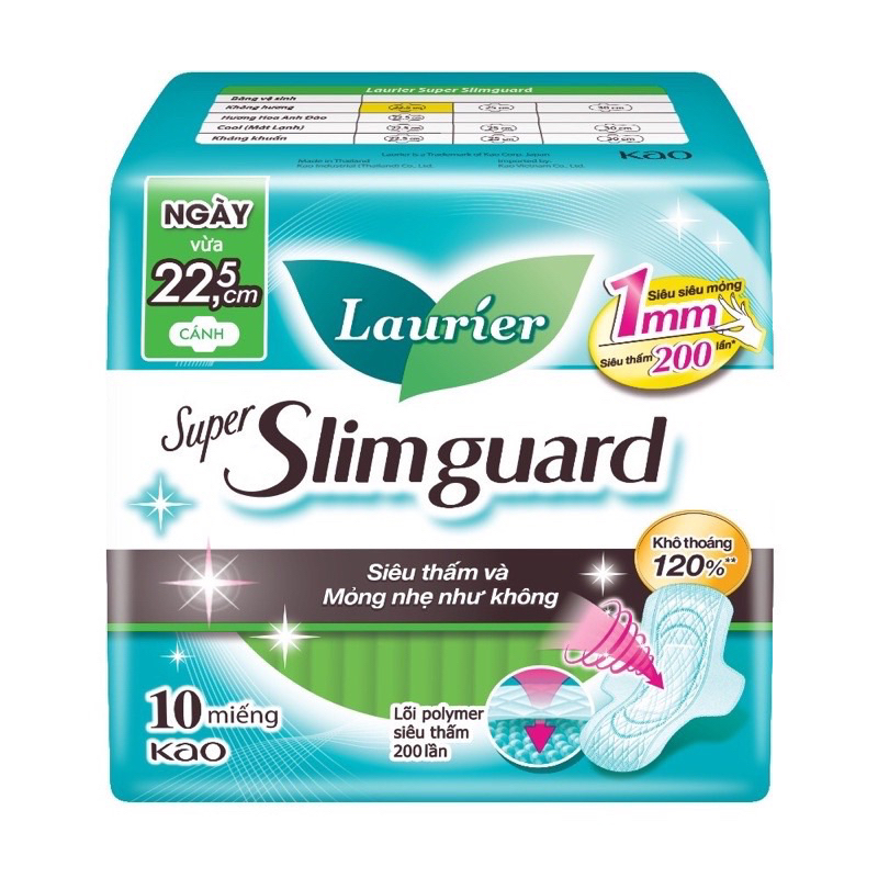 Combo 5 gói  Laurier supper slim guard 1mm cao cấp