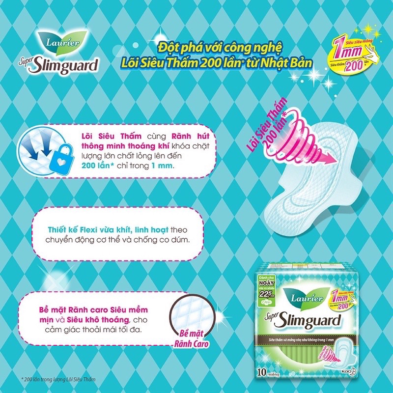 Combo 5 gói  Laurier supper slim guard 1mm cao cấp