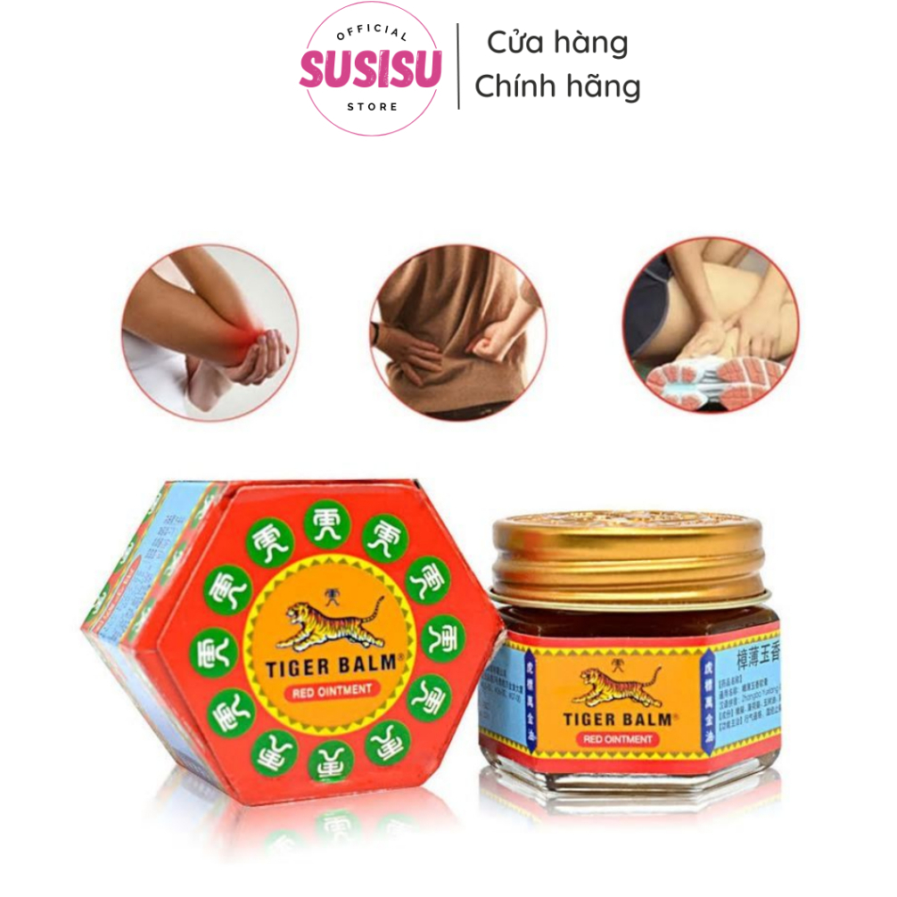 Dầu Cù Là Con Cọp TIGER BALM Red Ointment 19,4g Thái Lan (Màu Đỏ) | Cao hổ đỏ TIGER BALM giảm đau nhức cơ và bong gân