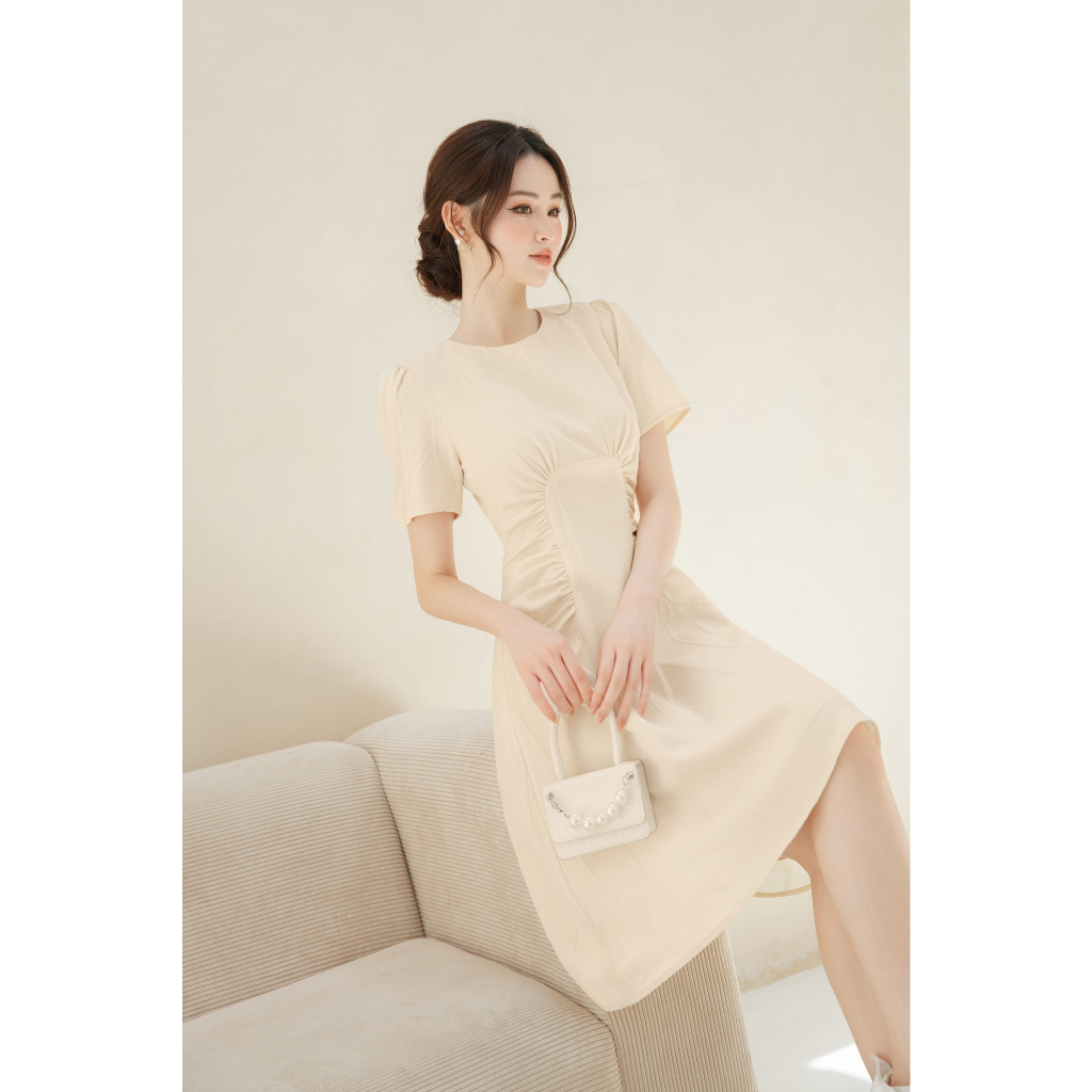 OLV - Đầm White Ruched Dress