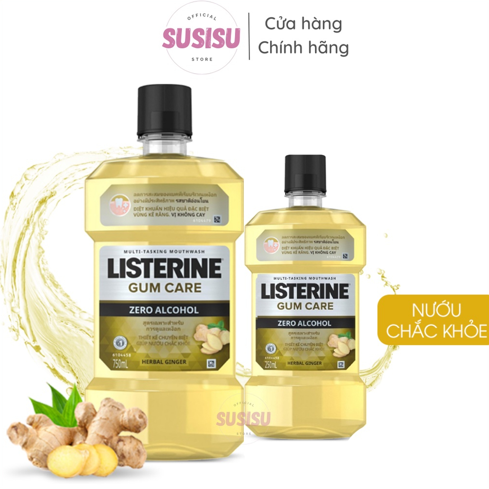 Nước súc miệng LISTERINE KHÔNG CAY Gum Care Zero Alcohol Mouthwash 750