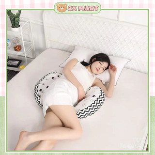 [TẶNG KÈM 1 ĐÔI TẤT DA CHÂN] Gối bầu cánh tiên cho bà bầu chữ U nằm đệm tựa lưng chặn nằm nghiêng gác chân - 2X MART