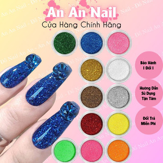 Set Nhũ Rắc 12 ô đủ màu - Set nhũ rắc kim tuyến nails 12 màu siêu sáng trang trí móng tay