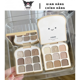 Bảng Phấn Mắt Novo 9 Ô Hình Bánh Mì Cute, Chất Phấn Mịn Lì, Ánh Nhũ Lấp Lánh Tạo Hiệu Ứng Đôi Mắt To Tròn, Thu Hút