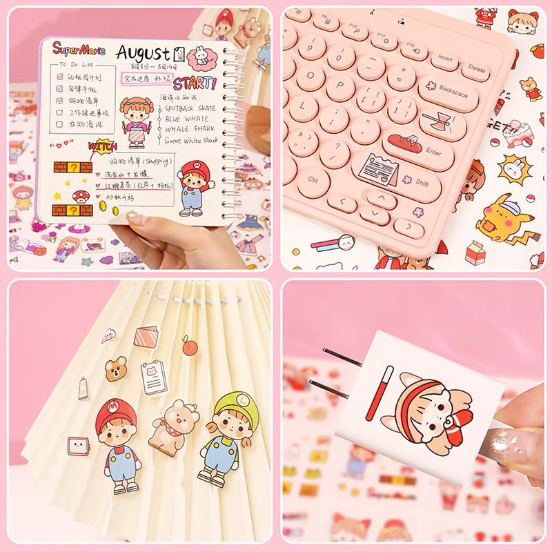 Hình Dán Sticker Set 25 Tấm Cute Giá Rẻ Trang Trí Toploader Dán Mũ Bảo Hiểm Decor Bình Nước Timo ST01-2