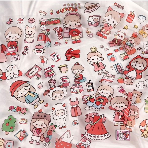 Hình Dán Sticker Set 25 Tấm Cute Giá Rẻ Trang Trí Toploader Dán Mũ Bảo Hiểm Decor Bình Nước Timo ST01-2