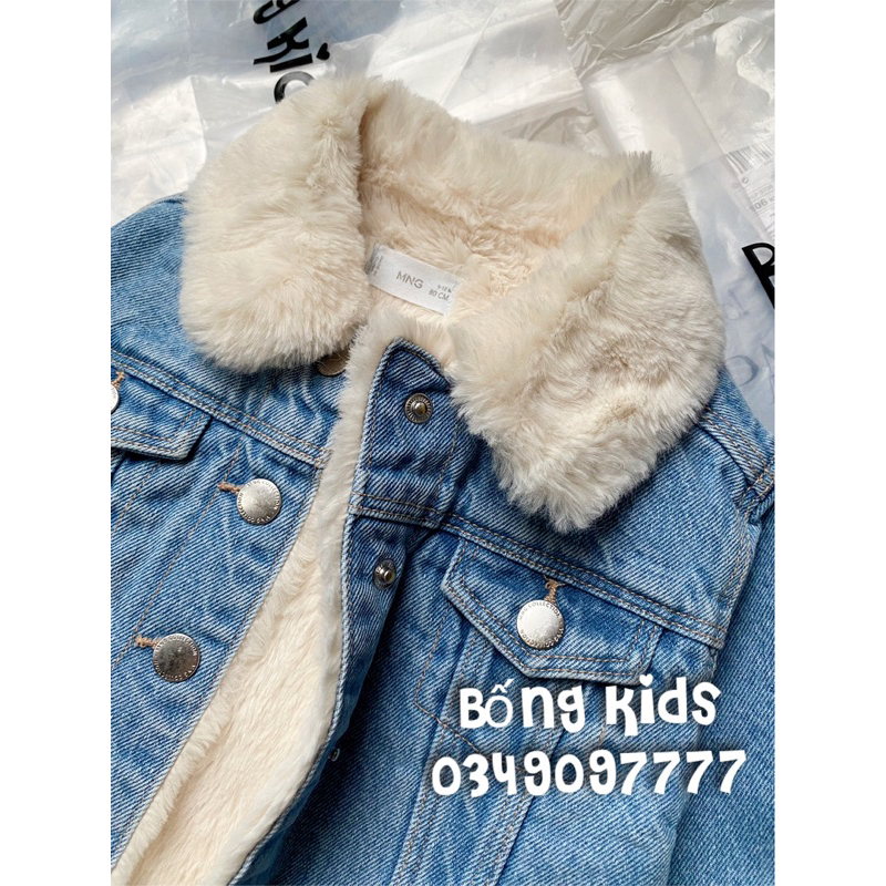 Áo Khoác Denim Bé Trai & Bé Gái Lót Lông MG
