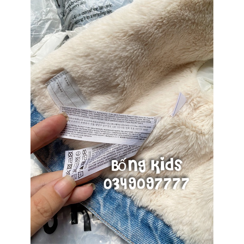 Áo Khoác Denim Bé Trai & Bé Gái Lót Lông MG