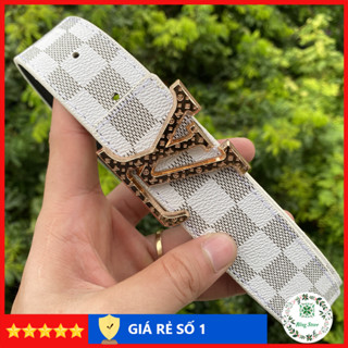 Dây nịt nam LV, Thắt lưng nam LV, dây lưng da caro đủ màu, đầu khóa chữ nhỏ LV002