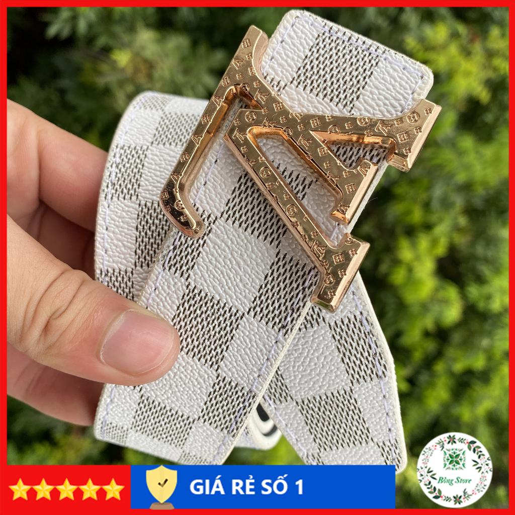 Dây nịt nam LV, Thắt lưng nam LV, dây lưng da caro đủ màu, đầu khóa chữ nhỏ LV002