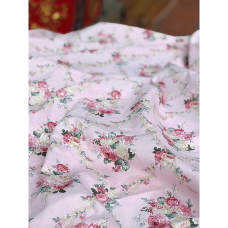 Vải thô lụa cotton may váy cho bé