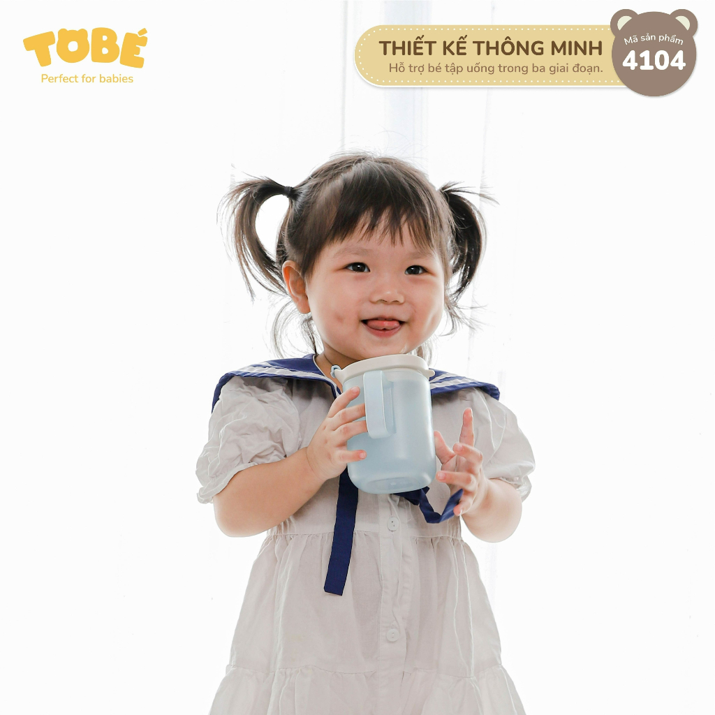 Cốc tập hút Tobe 3 giai đoạn có chia vạch cho bé Lunakidsbaby