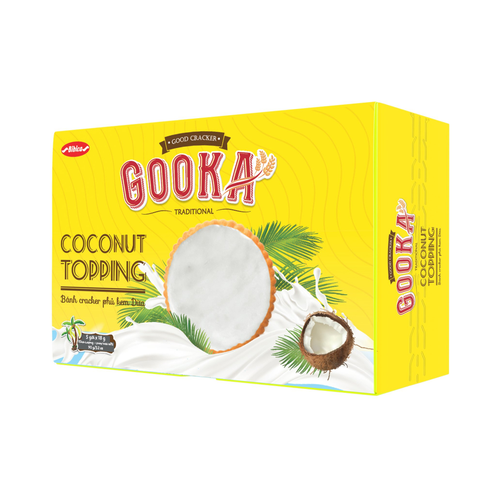 Bánh Gooka Cracker Phủ Dừa Bibica 180g