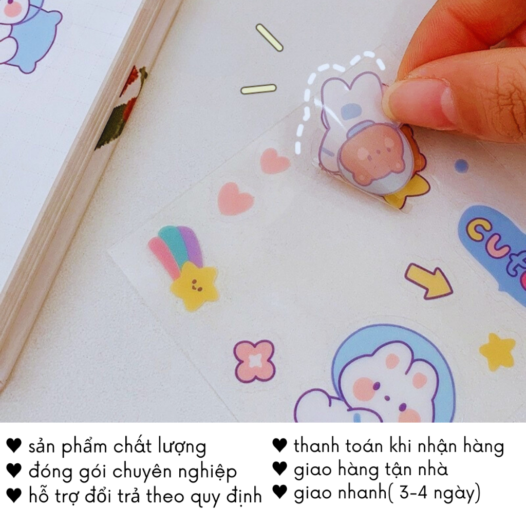 Sticker Giá Rẻ Set 25 Tấm Cute Trang Trí Toploader Decor Bình Nước Dán Mũ Bảo Hiểm Timo ST01-2