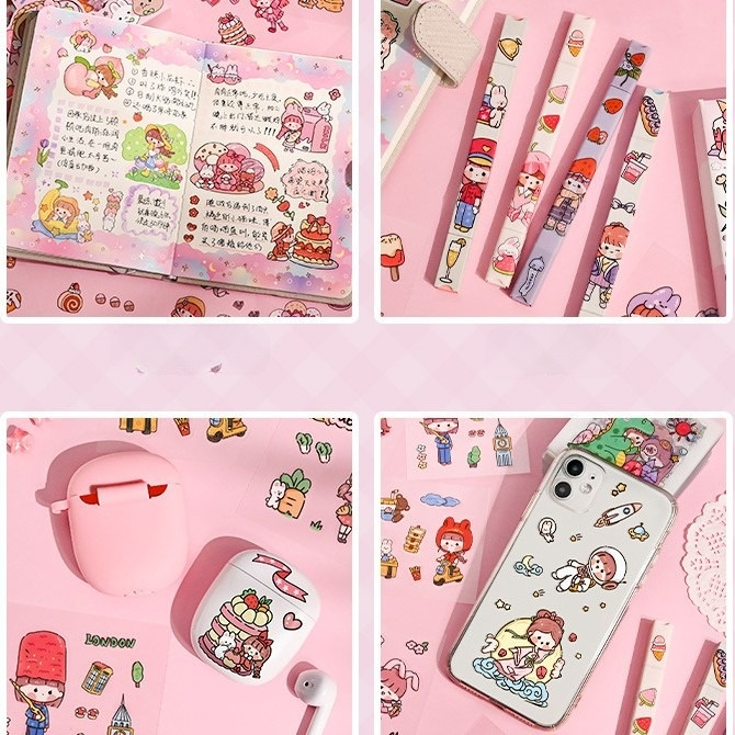 Sticker Giá Rẻ Set 25 Tấm Cute Trang Trí Toploader Decor Bình Nước Dán Mũ Bảo Hiểm Timo ST01-2