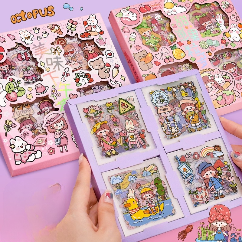 Sticker Giá Rẻ Set 25 Tấm Cute Trang Trí Toploader Decor Bình Nước Dán Mũ Bảo Hiểm Timo ST01-2