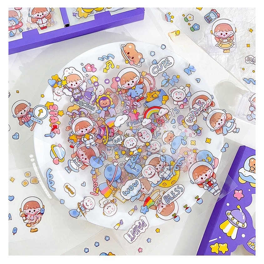 Sticker Giá Rẻ Set 25 Tấm Cute Trang Trí Toploader Decor Bình Nước Dán Mũ Bảo Hiểm Timo ST01-2