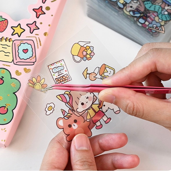 Sticker Giá Rẻ Set 25 Tấm Cute Trang Trí Toploader Decor Bình Nước Dán Mũ Bảo Hiểm Timo ST01-2