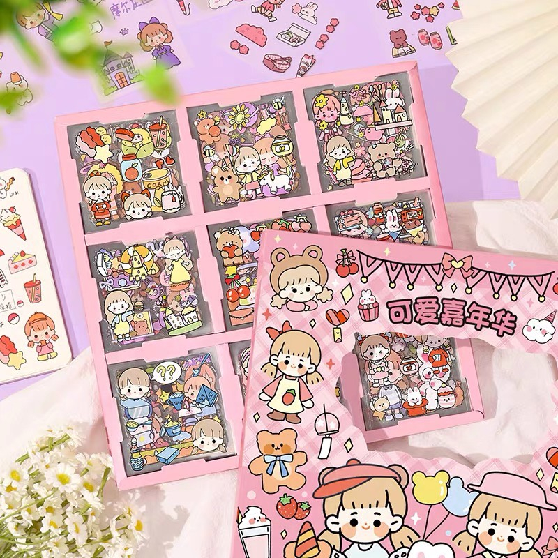 Sticker Giá Rẻ Set 25 Tấm Cute Trang Trí Toploader Decor Bình Nước Dán Mũ Bảo Hiểm Timo ST01-2
