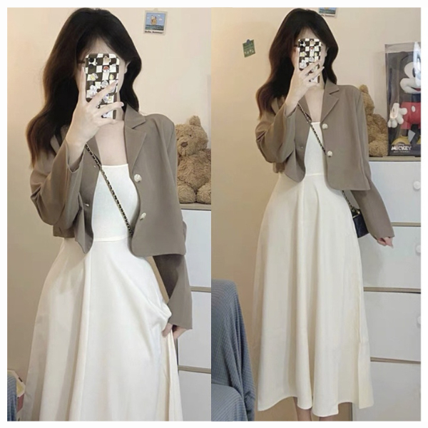[10c đầu rẻ nhất] Áo blazer croptop tay dài 2 lớp nhiều màu phong cách Hàn Quốc BLZ0369