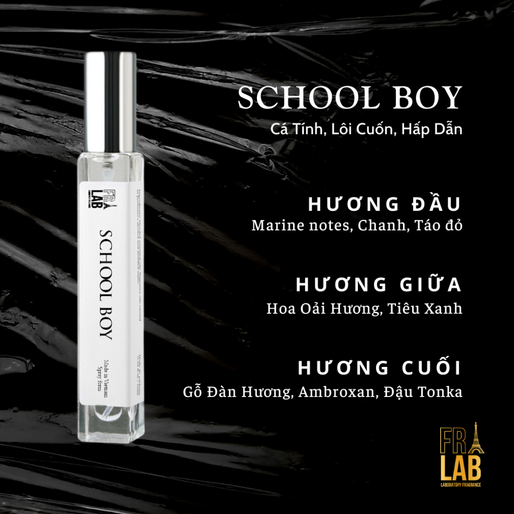 Nước Hoa Nam Đi Học School Boy Fralab Hương Thơm Hấp Dẫn, Lịch Lãm, Quyến Rũ, Chai Xịt 10ml