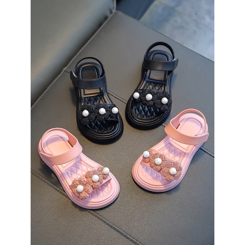 Sandal bé gái đi học đi chơi cao cấp bông thêu