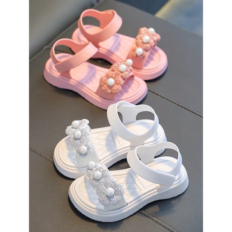 Sandal bé gái đi học đi chơi cao cấp bông thêu
