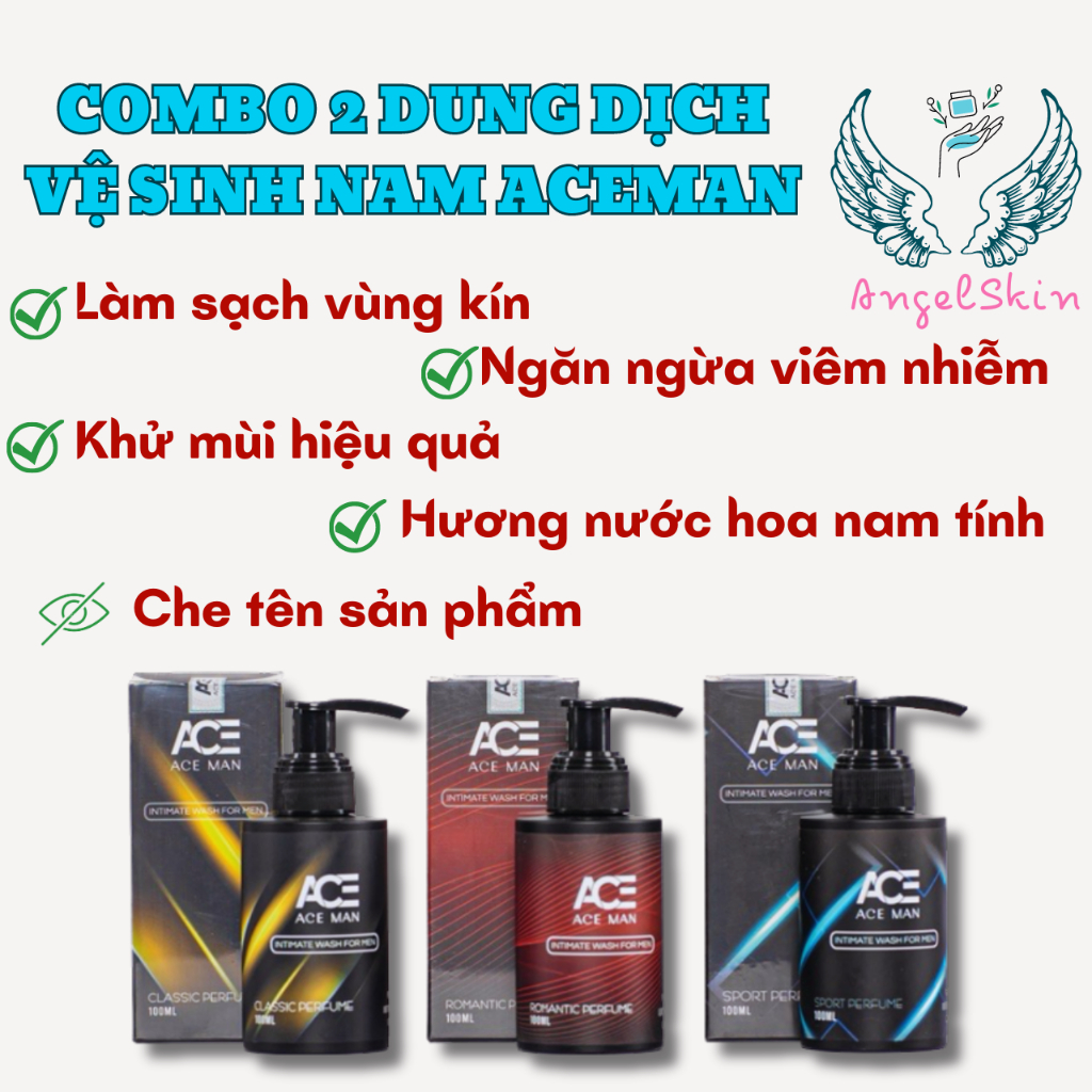 COMBO 2 chai dung dịch vệ sinh nam ACEMAN Hương Nước Hoa, Giúp Làm Sạc