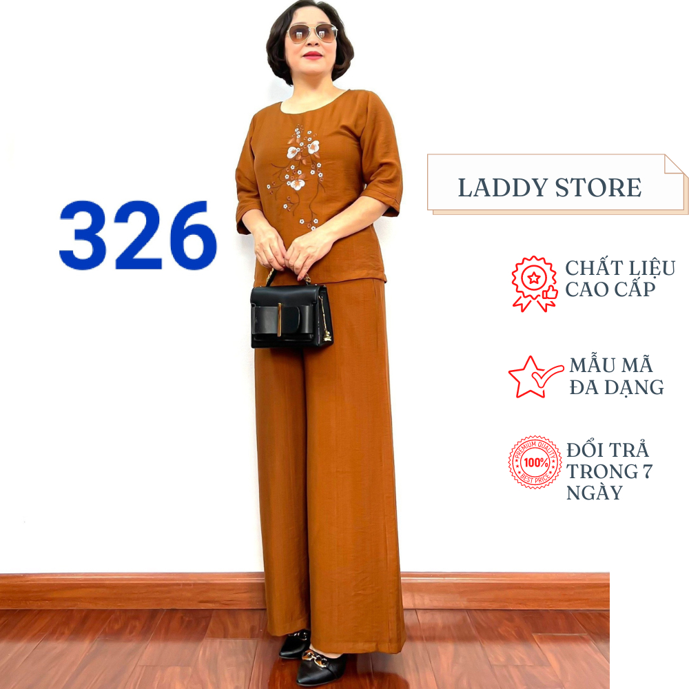 Đồ Bộ Đũi Trung Niên Cao Cấp Cho Mẹ Và Bà Mặc Đi Tiệc Đi Chơi - Laddy Store