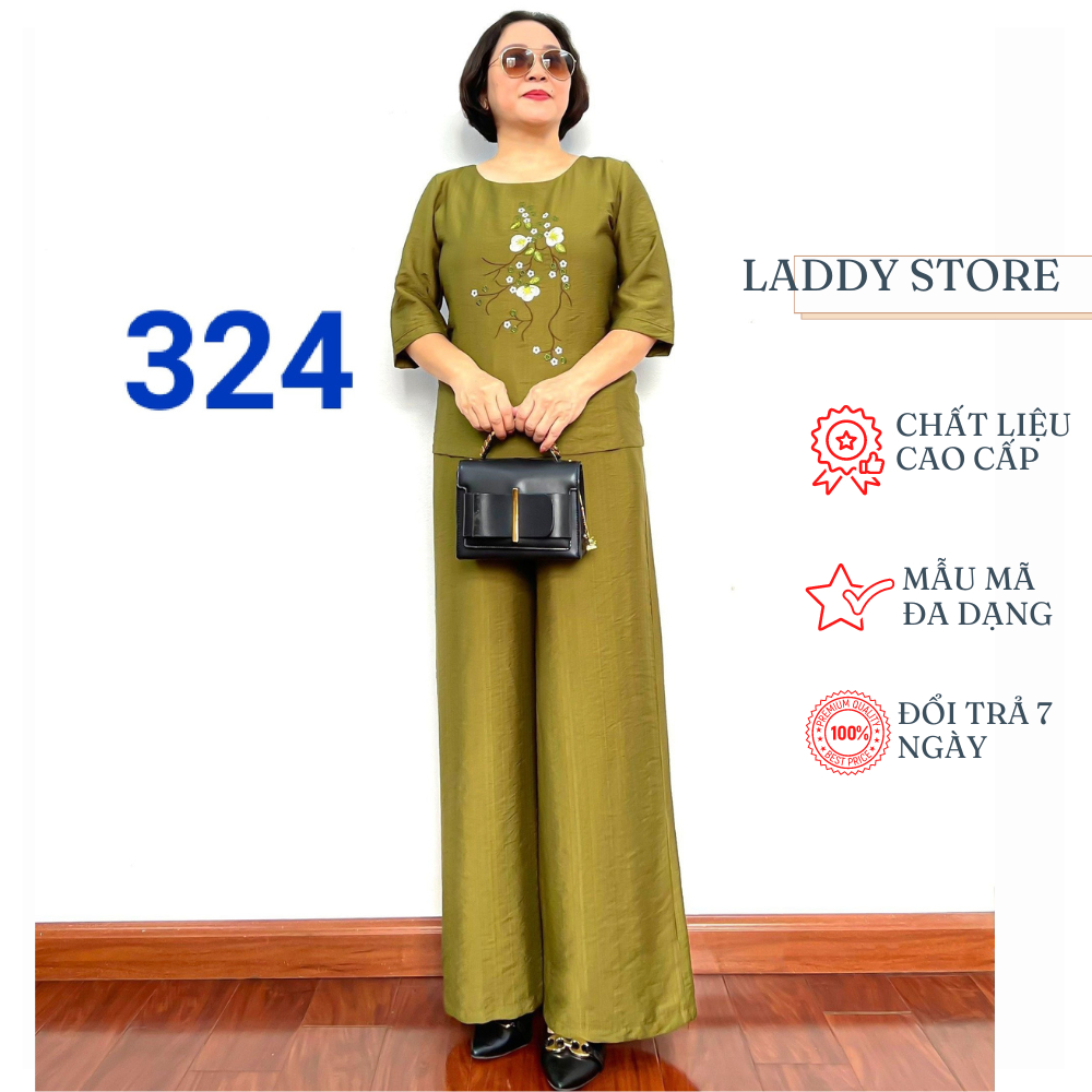 Đồ Bộ Đũi Trung Niên Cao Cấp Cho Mẹ Và Bà Mặc Đi Tiệc Đi Chơi - Laddy Store