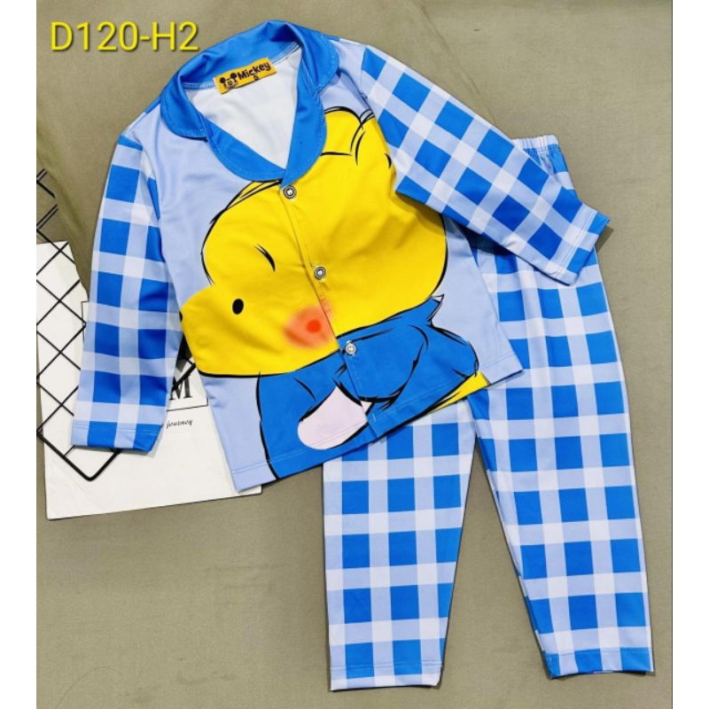 MÃ D120 PIZAMA DÀI TAY BÉ GÁI THUN LẠNH 3D SIZE 20-42KG