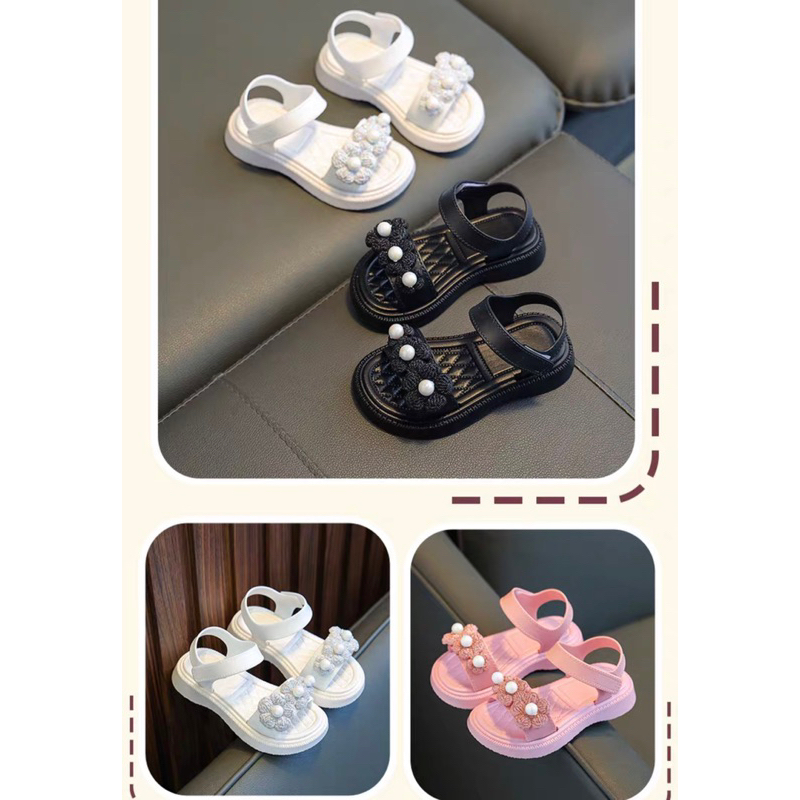 Sandal bé gái đi học đi chơi cao cấp bông thêu