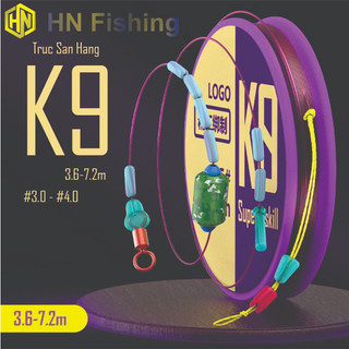 Trục câu cá K9. Dây trục câu đài săn hàng buộc sẵn K9. Dây cước tàng hình trong nước, chịu lực tốt