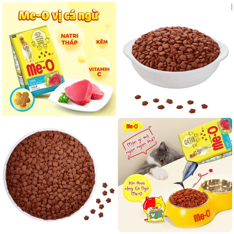 Hạt Me-O cho mèo con, mèo lớn gói 350g 400g