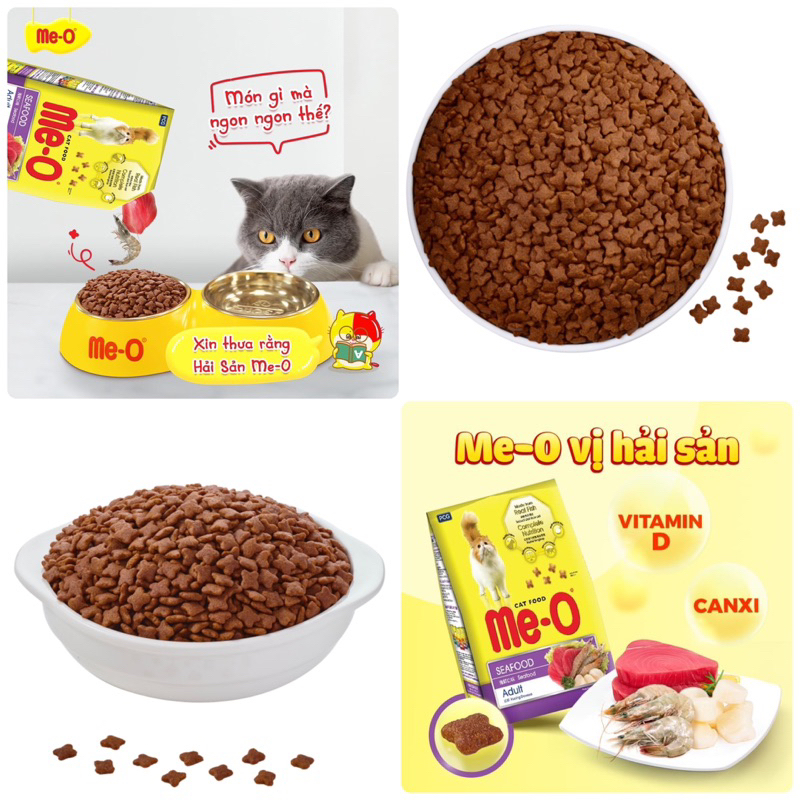 Hạt Me-O cho mèo con, mèo lớn gói 350g 400g