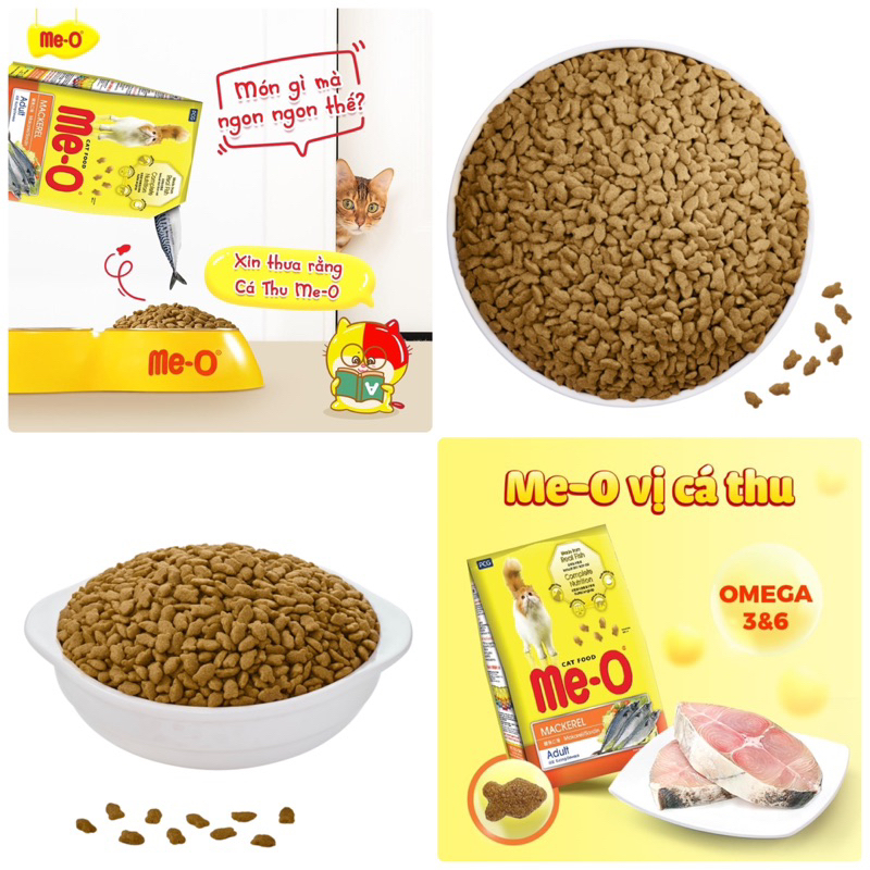Hạt Me-O cho mèo con, mèo lớn gói 350g 400g