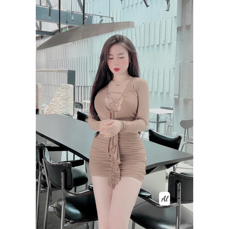 Váy body bèo đan dây ngực gợi cảm sexy